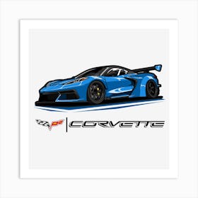 Corvette Gtr Blue Art Print