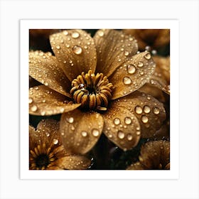 A Flower With Water Droplets On It Art Print