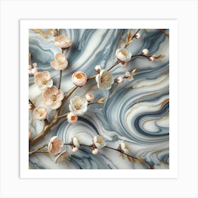 Marble Blossoms Art Print