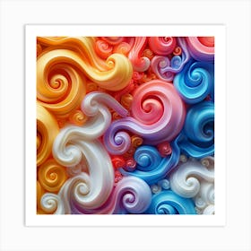 Abstract Colorful Swirls Art Print