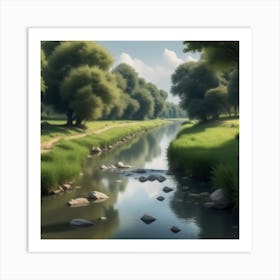 River In The Grass 1 Art Print