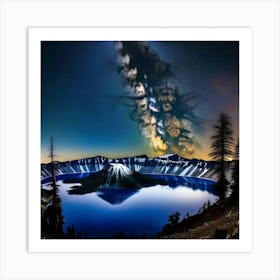 Crater Lake At Night Art Print