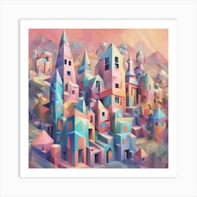 Polygon City Art Print