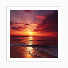 Sunset On The Beach 145 Art Print