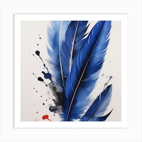 Blue Feathers Art Print