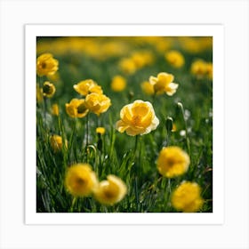 Yellow Poppy Field Art Print