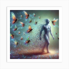 Man With Butterflies 1 Art Print