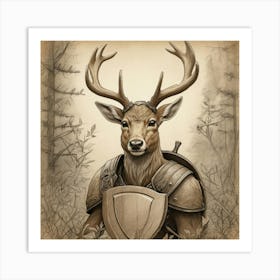 Deer In Armor 1 Art Print