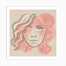 pink woman portrait  Art Print