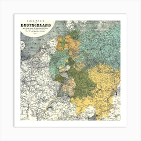 Map Of Germany Art Print