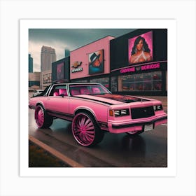 Pink Chevrolet Art Print