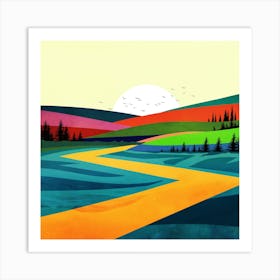 Colorful Country Road Art Print