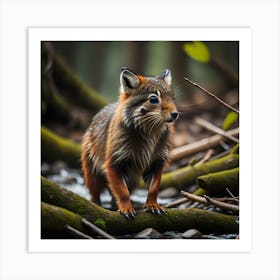 Fox In The Forest Art Print