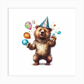 Birthday Bear 4 Art Print