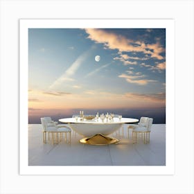 Dining Table In The Sky Art Print