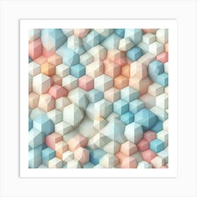 3d Cubes Background 4 Art Print