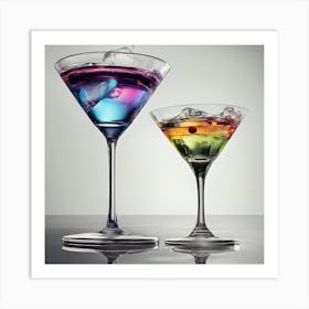 Rainbow cocktails Art Print