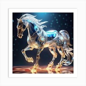 Hermoso Caballo Moldeado Con Acrilico Art Print