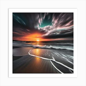 Sunset On The Beach 12 Art Print