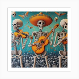 Day Of The Dead Skeletons 1 Art Print