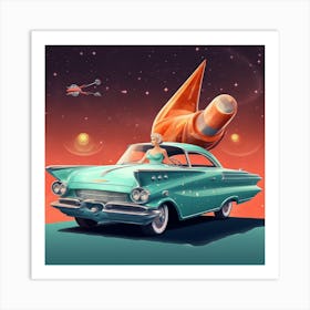 Space Car Art Print