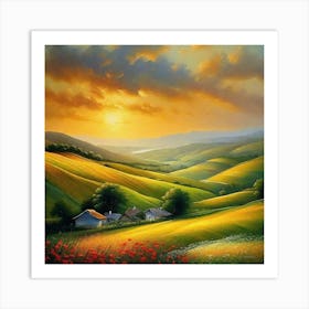 Sunset In The Countryside 13 Art Print