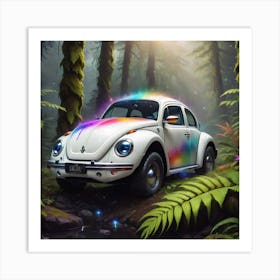 Rainbow Vw Beetle Art Print