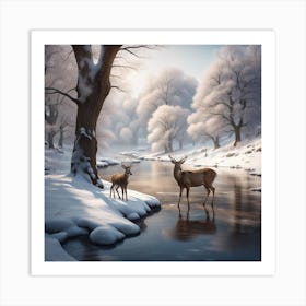 The forest in winter Art Print