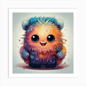 Firefly Whimsical Fluffy Smartphone Creature With A Playful Charm 60104 (2) Art Print