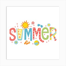 Summer Word Art Art Print