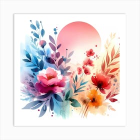 Watercolor Flowers 37 Art Print