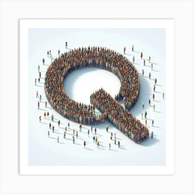 Funny Alpabet - Q (Queue) Art Print