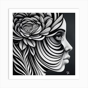 Black And White Art Minimalist 3 Art Print