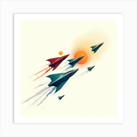 Rockets In The Sky Art Print