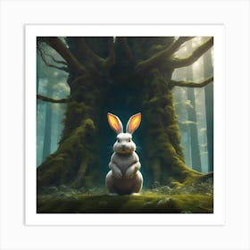 Bunny In Forest Epic Royal Background Big Royal Uncropped Crown Royal Jewelry Robotic Nature F (2) Art Print