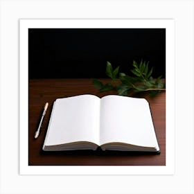 Mock Up Blank Pages Open Book Spread Unmarked Writable Notebook Journal White Clean Min (19) Art Print