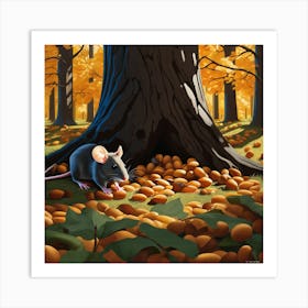 Mouse In The Forest Art Print