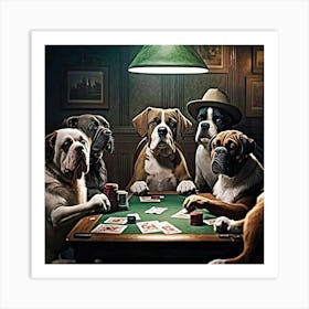 Poker Dogs 8 Art Print