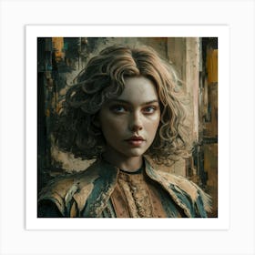 Girl With Curly Hair Art Print