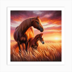 Horse And Foal 4 Art Print