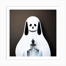 Ghost Holding A Gun Art Print