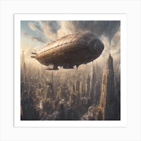 70167 Massive Airship Floating Above A Sprawling Metropo Xl 1024 V1 0 Art Print