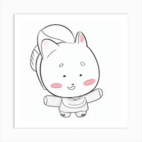 Kawaii Cat 2 Art Print