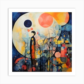 Expressionist Whispers: Watercolour Canvas of Emotion Art Print