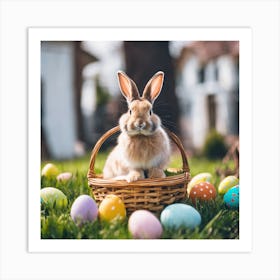 Easter Bunny In Basket 4 Art Print