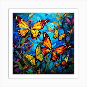 Butterflies In The Garden Art Print