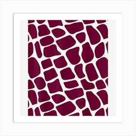 Giraffe Animal Print Maroon Giraffe Pattern Art Print