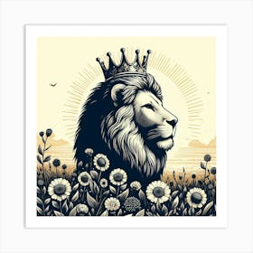 Lion In The Meadow 1 Art Print