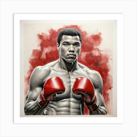 Chalk Painting Of Muhammad Ali Art Print