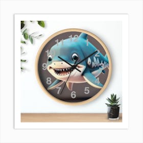 Shark Wall Clock 1 Art Print